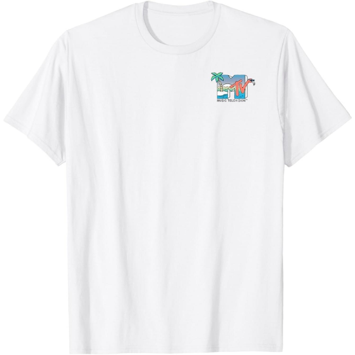MTV Flamingo Beach Logo Pocket Graphic T-Shirt T-Shirt S