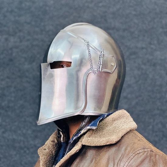 Barbuta Knight Helmet 18g Mild Steel Medieval Warrior Armor LARP Cosplay Costume Barbuta Visored Warrior Helmet