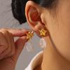 50/2000 French Vintage Star Earrings, Fashionable Versatile Pearl Tassel Studs, Titanium Steel Drop Earrings