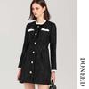 DONEED French Chic Tweed A-Line Dress