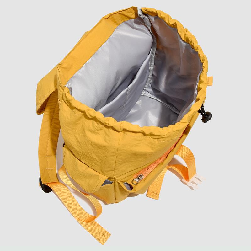Schoolbagins Korean Style Niche Design Drawstring Backpack Unisex Solid Color Backpack Versatile Lightweight Student Backpack