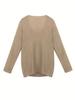 Loose V-Neck Knit Sweater for Women - Spring & Autumn Long Sleeve