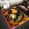 Sun and Moon Yin-Yang Themed Carpet with Cosmic Starry Pattern Suitable for Use As an Anti-slip for Living Room Bedroom Sofas