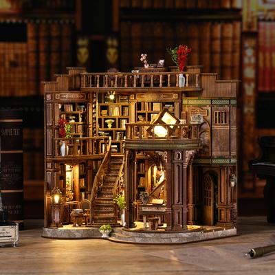 Book House Assembly Architecture Book Model Miniature Kits DIY Handmade Toy Bedroom Decorations
