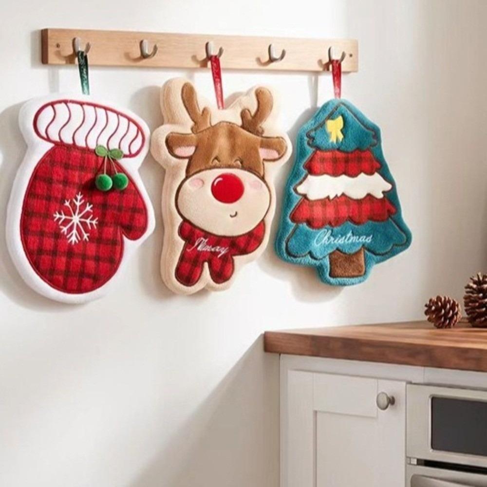 Polyester Hanging Bathroom Towel Coral Velvet Dish Towel Cute Coral Fleece Hand Towels Home