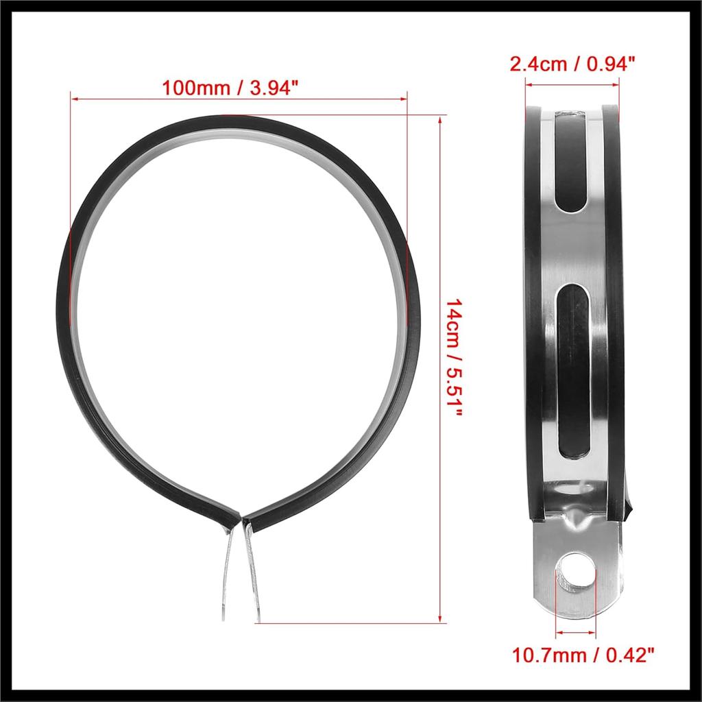 100mm 3.94" Motorcycle Exhaust Band Joint Clamp Muffler Pipe Stainless Steel Silver Tone Durable Material