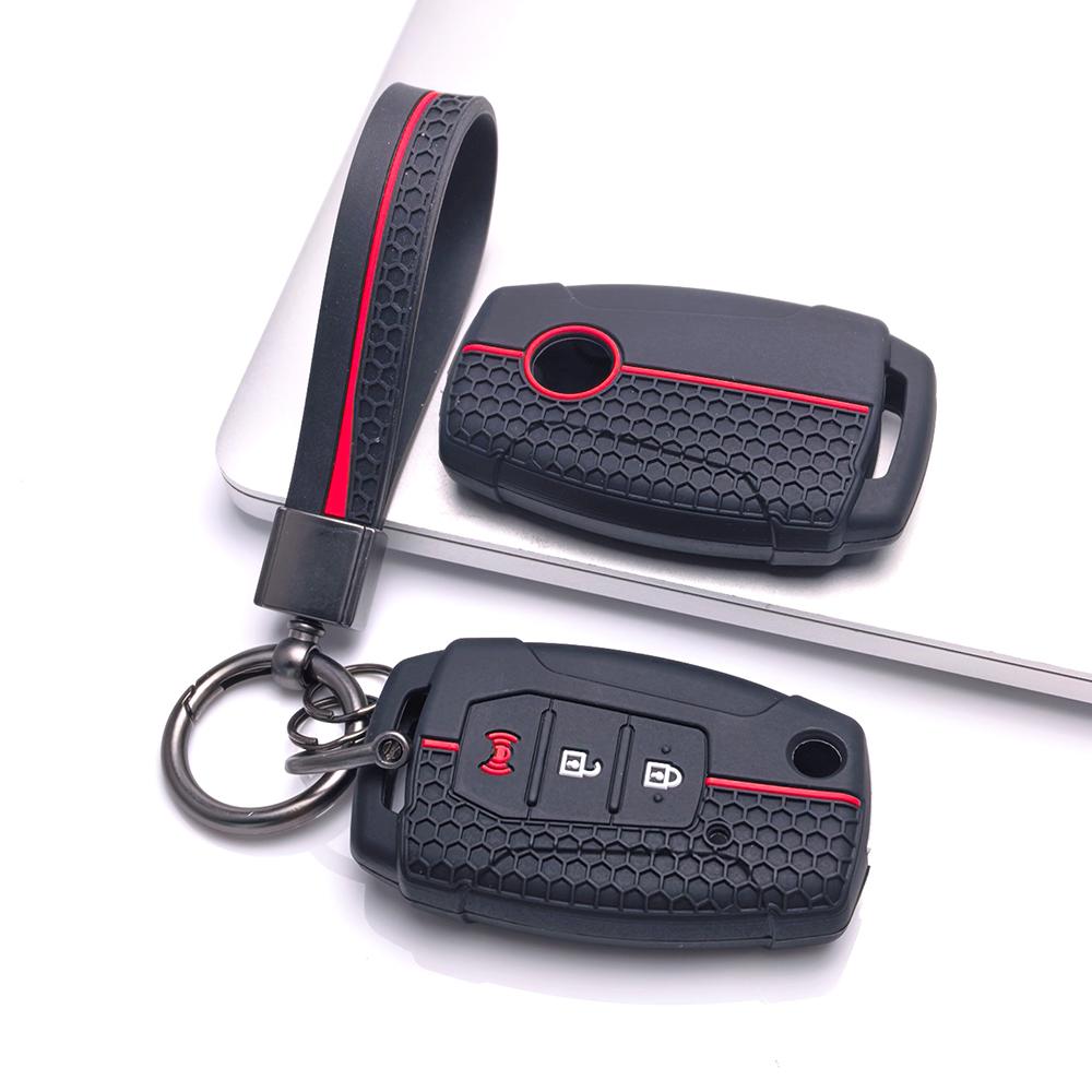 Sleutelhangerhoesje voor SsangYong Korando Actyon Kyron Rexton Tivoli Musso met Sleutelhanger Krasbestendige Bescherming Schokbestendige Bescherming Zachte Grip Textuur