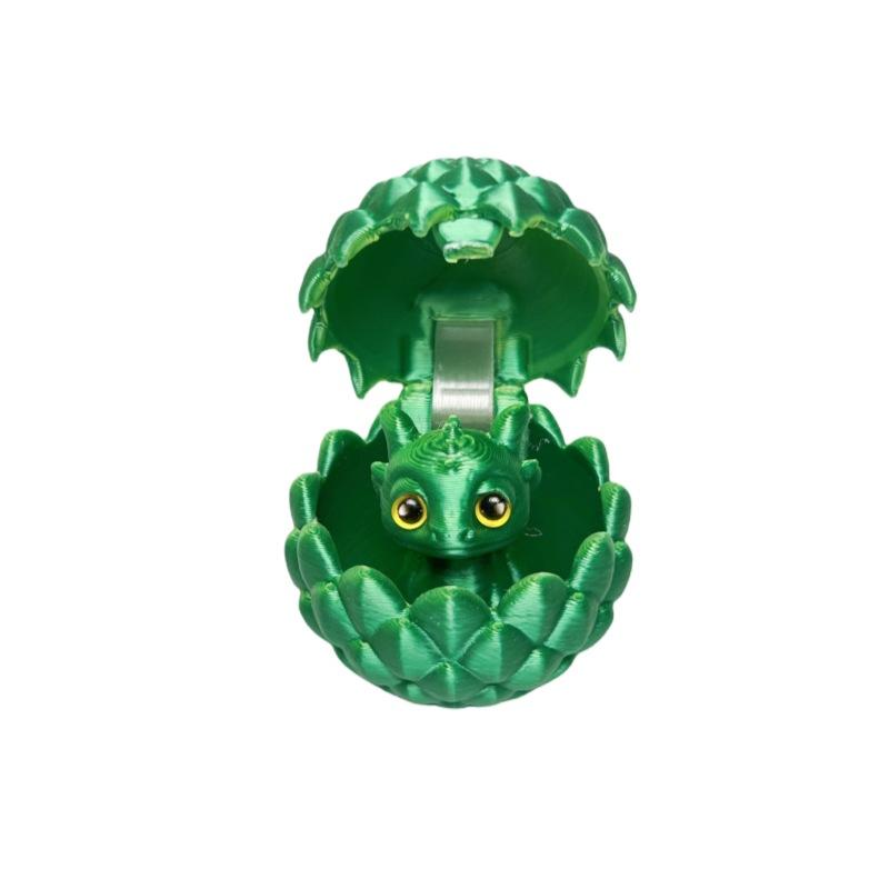 New 3D Printing Flip Cover Cute Little Dragon+Dragon Egg Set Simulation Dragon Egg Toy Model Desktop Ornament Kids Birthday Gift