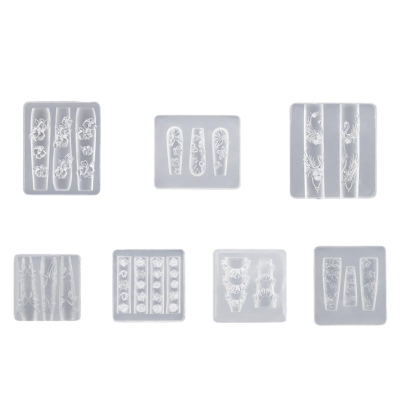 

Multipurpose Nail Art Silicone Mould for 3D Designs Butterfly Flower Moon Patterns Portable for Acrylic Craft Supplies 1