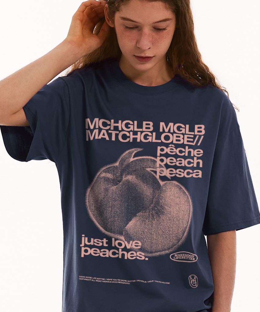 MATCHGLOBE Peaches Oversized Tee (Navy)