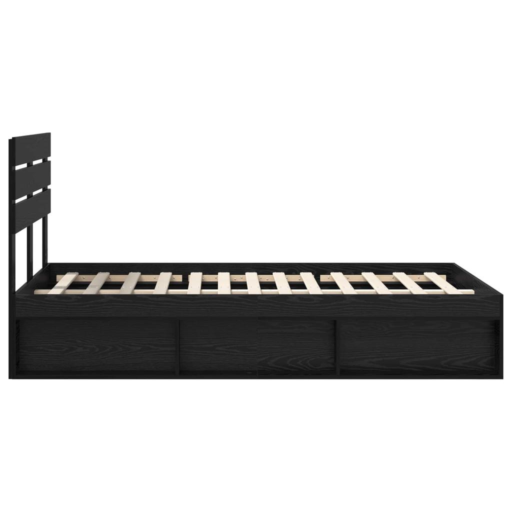 Bed Frame Black 120 x 200 cm Solid Pine Wood