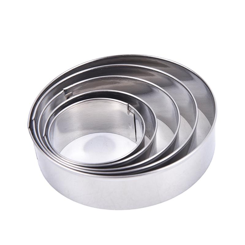 1Set Round Circle Stainless Steel Cookie Cutter Biscuit Diy Baking Pastry Moulds