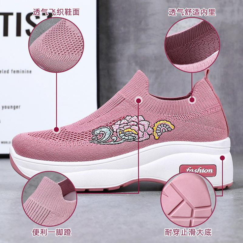 Shoes Women's Spring New Lightweight Muffin Sole Casual Shoes Women's Heightening Shoes Versatile Socks Shoes Women's Shoes