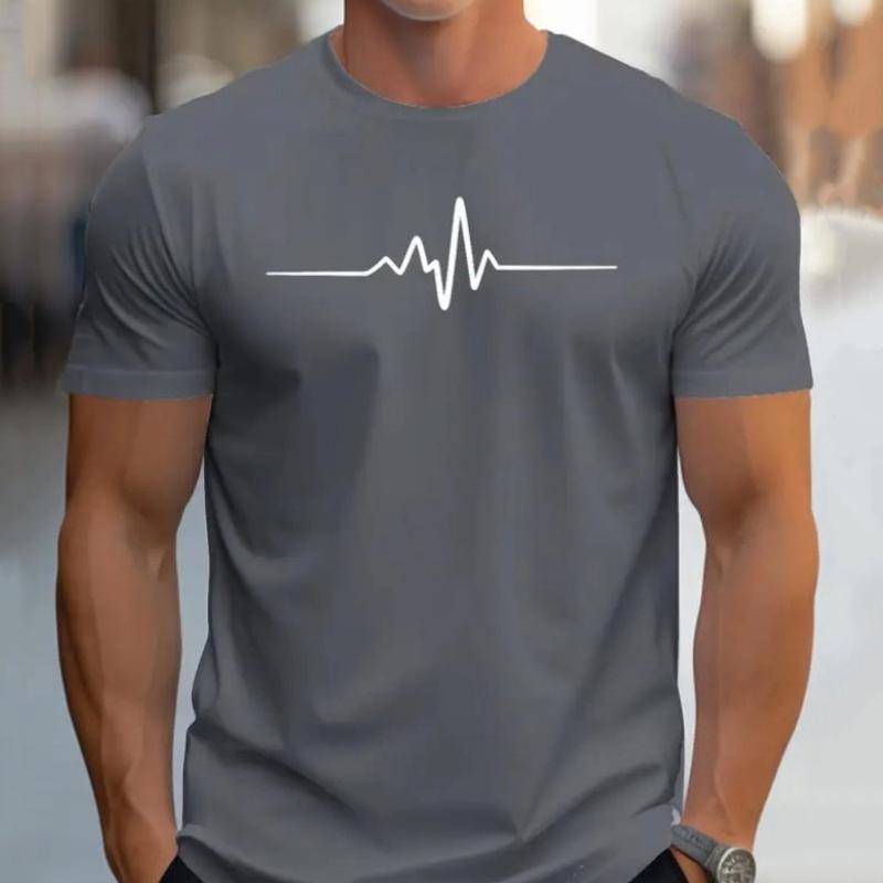 

Свободная летняя мужская креативная футболка с графическим принтом, облегающая, повседневная, спортивная, с круглым вырезом и короткими рукавами, летняя модная футболка с коротким рукавом 4XL серый