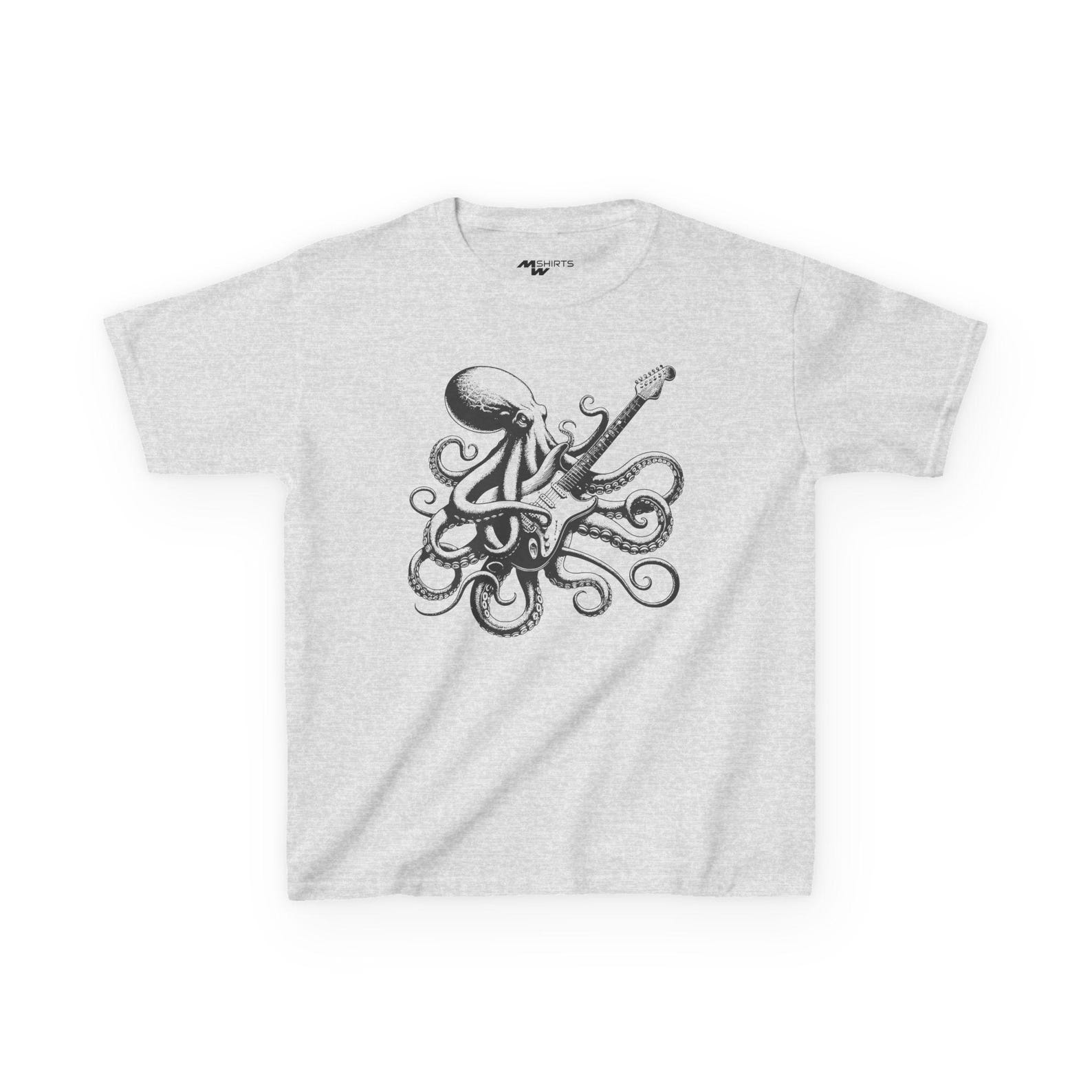 Tentacle Guitar Kids Tee: Fun Octopus Graphic T-Shirt XL