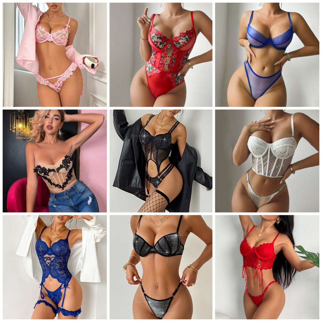 Multi-Style Kant Gaas Lingerie Set Bh Nachtjapon Combinatie Dames Nachtkleding Veelzijdige Verleidelijke Lingerie Collectie met Diverse Stijl Opties