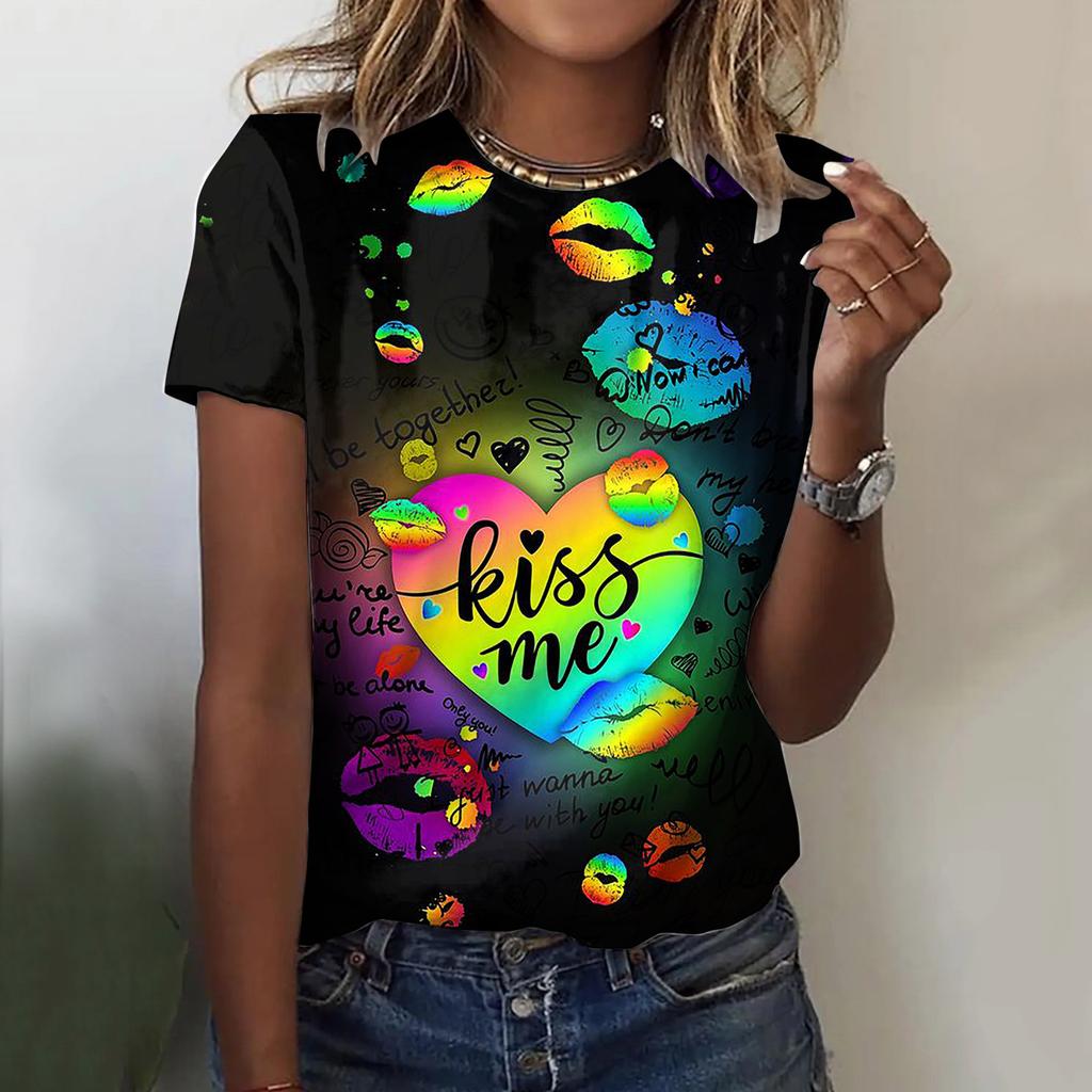 Fashion Women's Printed Top Casual Comfort Short Sleeve Versatile T-Shirts Women’s