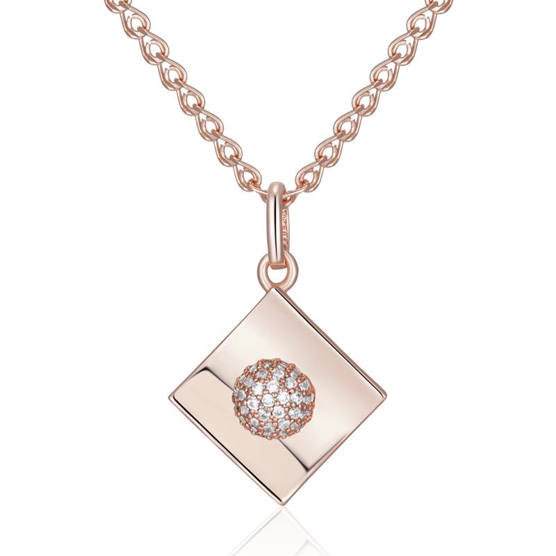 

Необычное колье-подвеска цвета розового золота для женщин, блестящие аксессуары из натурального циркона, высококачественные повседневные украшения