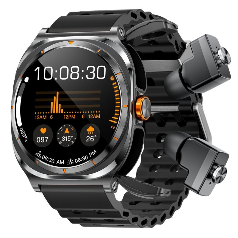 Rainbuvvy GT98 Smartwatch TWS Schermo Grande HD 1,53 pollici 360x360 IP67 Impermeabile Orologio Sportivo Bluetooth Android Auricolari Orologio