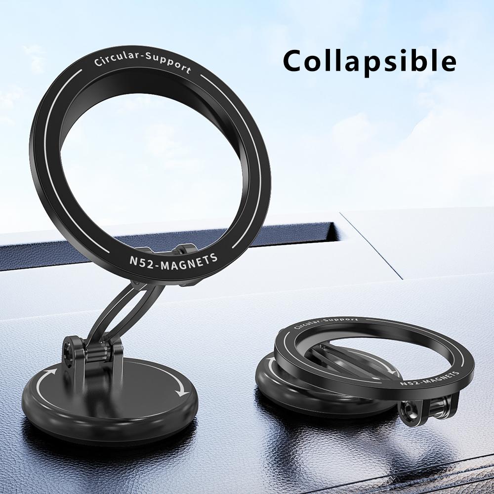

Car Dashboard Magnetic 360-Degree Rotation Phone Holder Zinc Alloy Foldable Bracket for iPhone 16/16 Plus/16 Pro/16 Pro Max A