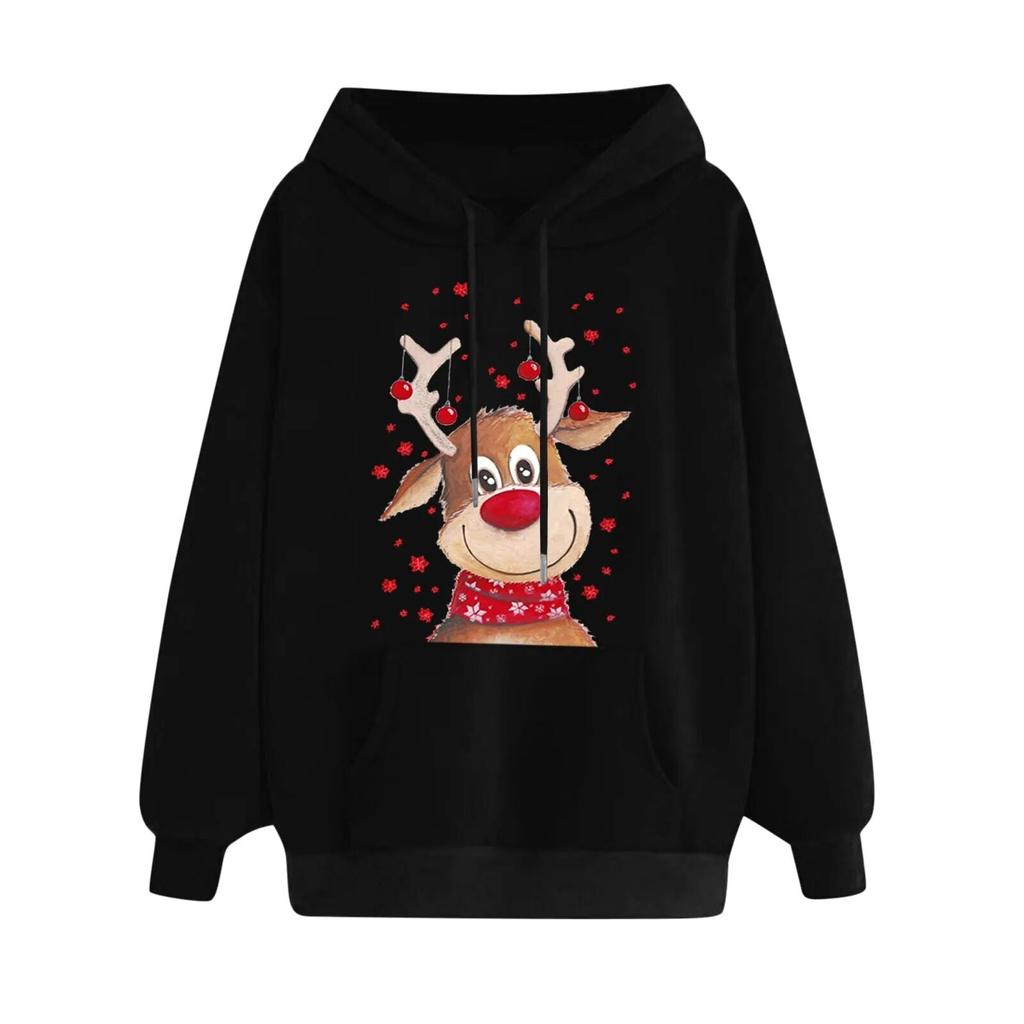 Kawaii Weihnachts Hirsch Kitz Print Hoodies Unisex Mode Marke Trainingsanzug Anime Damen Sweatshirt Hoodie Kinder Hip Hop Kleidung Sudadera Unisex