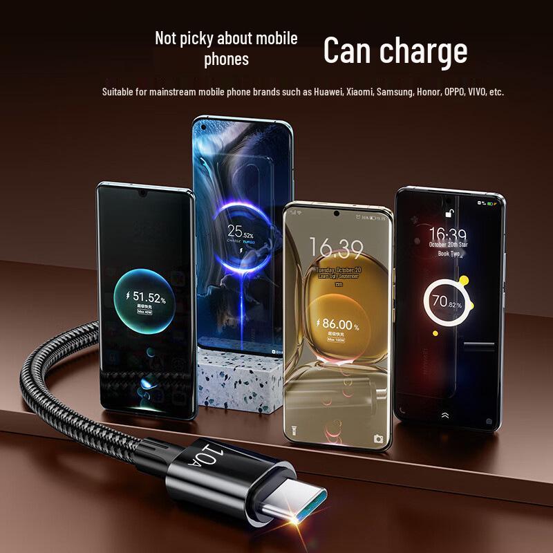 240W Super Fast Type-C Charging Cable for Huawei P70, Mate60 Pro, Honor V50, Xiaomi, and VIVO.