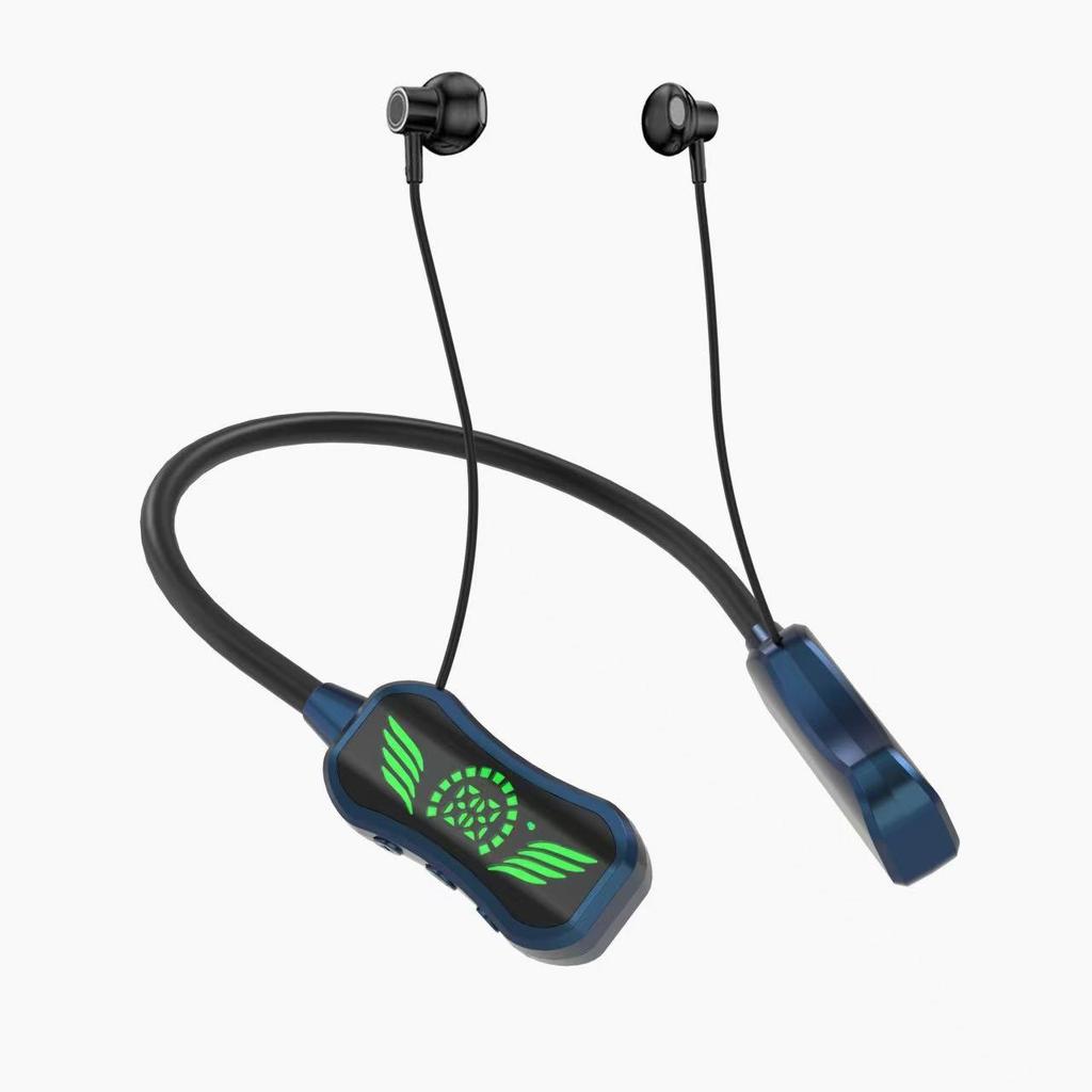 Bluetooth Neckband Headset with Color Display, Long Battery, Wireless Sports & K-Song Feature, Memory Card Slot