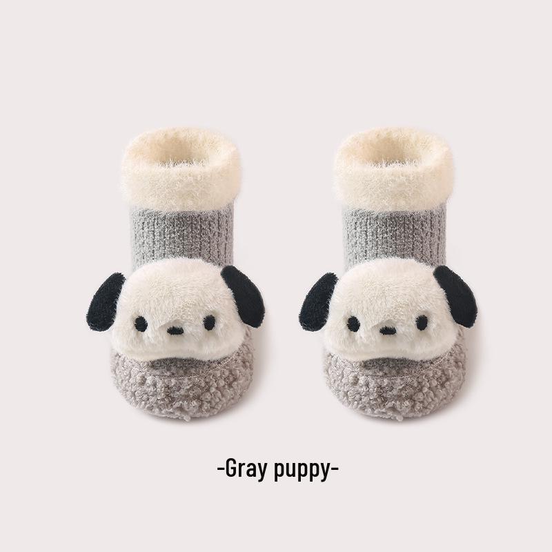 Cartoon Infant Non-Slip Mid-Calf Winter Socks - Thick & Warm Floor Shoes