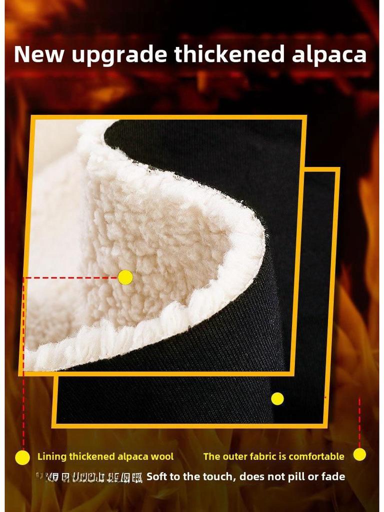 Men's Alpaca Fleece Long-Sleeve Round Neck Sweater: Autumn & Winter Casual Loose Fit