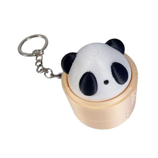 Yousheng 3D Printed Steamed Bun Clicker Keychain, Stress Relief Push Button Fidget Toy, Finger Clicker Keyring Pendant Backpack Handbag