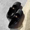 Retro Pleated Square-toe Single Shoes, One-strap Soft-soled Flat Shoes, Flat Women's Shoes