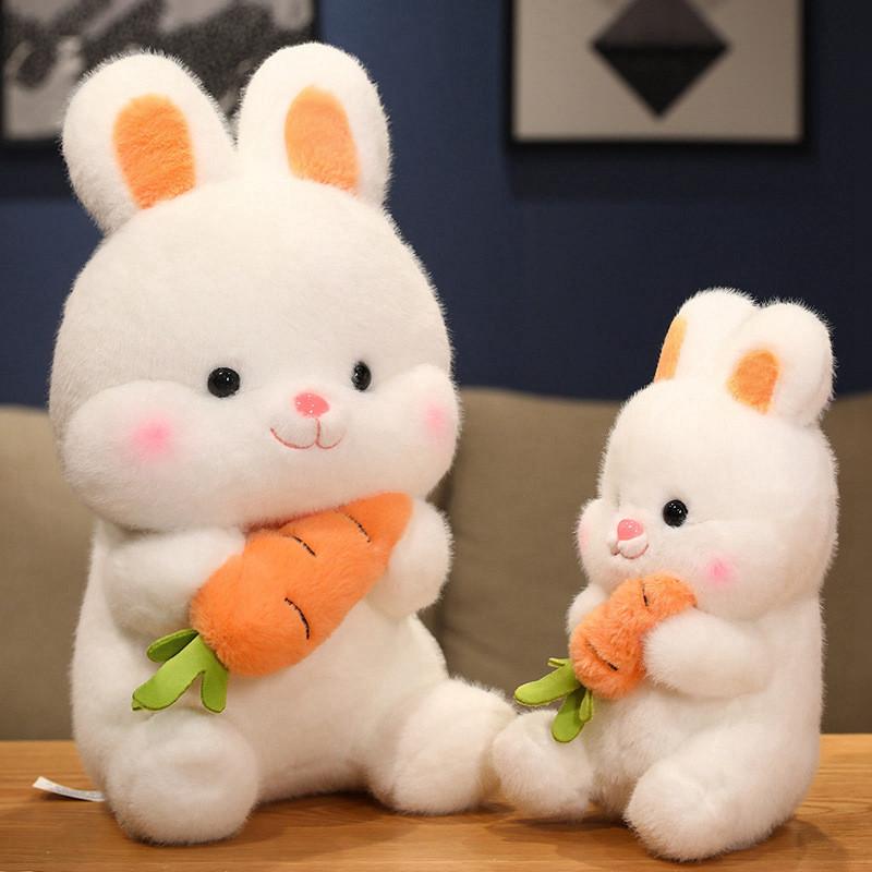 Endearing Plush Short Bunny With Carrot  Kids Perfect Birthday Gift Celebrations
