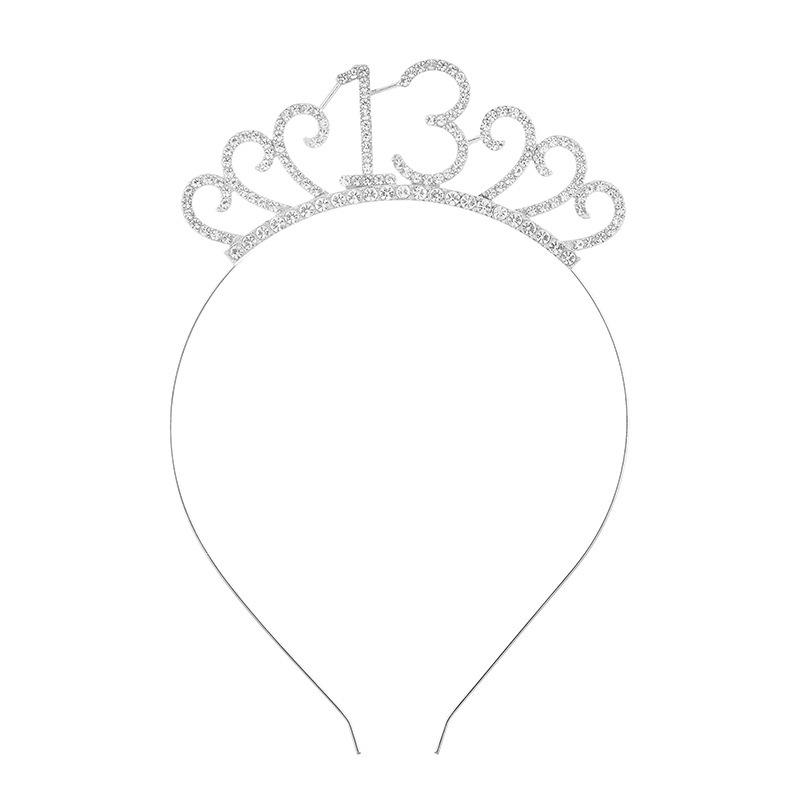 Cross-Border Digital Birthday Crown Set: Headdress, Party Shoulder Strap & Etiquette Belt Photo Prop for Girls