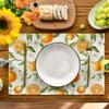 Artoid Mode Orange Fruit Summer Placemats Set of 4, 12x18 Inch Seasonal Spring Holiday Table Mats for Party Kitchen Dining Decoration