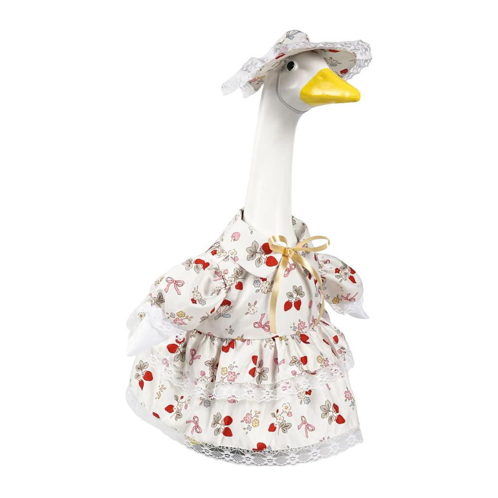 Lovely Spring Geese Dress 23inch Geese Statue Outfit For Porch Decoration Cartoon Easter Celebration Accessory