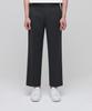 Lightweight Wide Hidden Banding Crop Slacks [Charcoal Gray]
