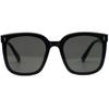 Korean Fashion Black Square Frame UV400 Sunglasses Unisex Trendy Street Style