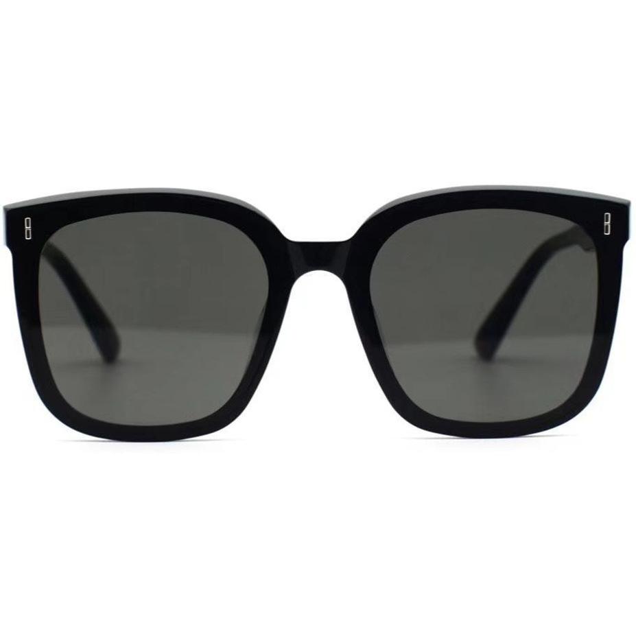 Korean Fashion Black Square Frame UV400 Sunglasses Unisex Trendy Street Style