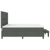 Box Spring Bed with Headboard Dark Gray 200 x 200 cm Fabric