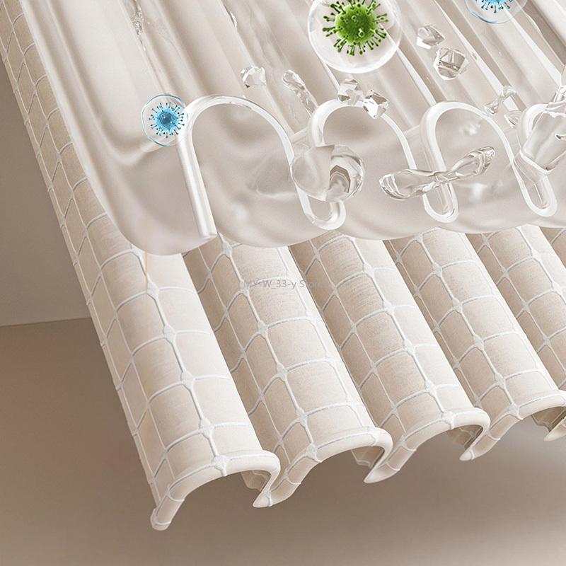 Suction Cup 2/3/4/5 Folding Shower Curtain No Hole Required Waterproof Mold-resistant Toilet Partition Curtain Shower Curtain