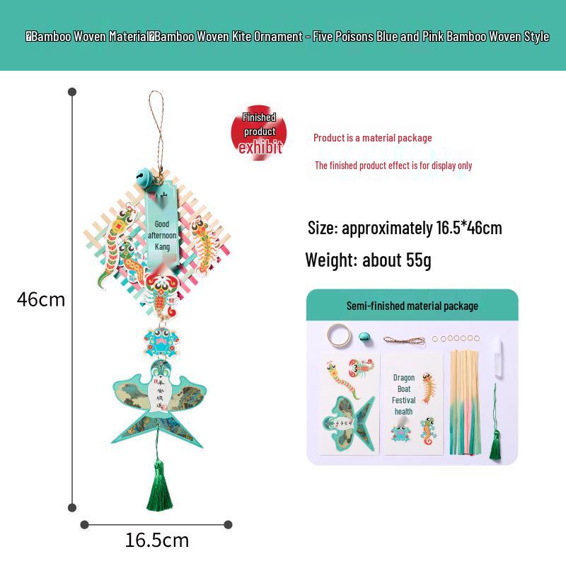 DIY Handmade Bamboo Kite Ornament Kit for Dragon Boat Festival
