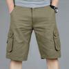 Men's OutdoorLoose Casual Pants Multi-Pocket Solid Color Cargo Shorts