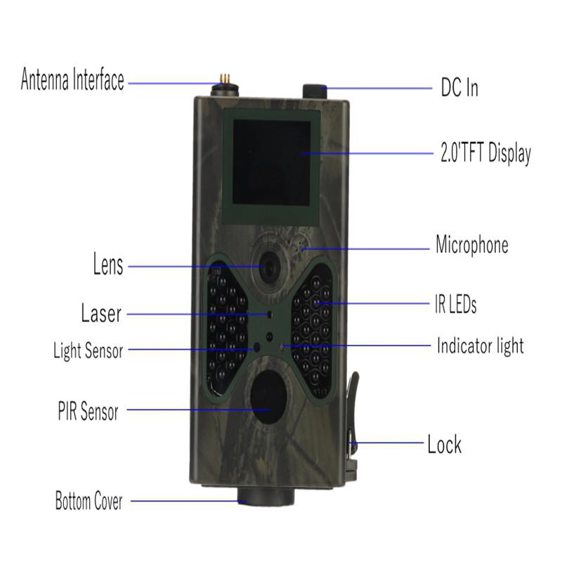 HC-330M 16MP Trail Camera Waterdicht 1080P Fotoval Jacht Wildlife Monitoring 120° Detectiebereik