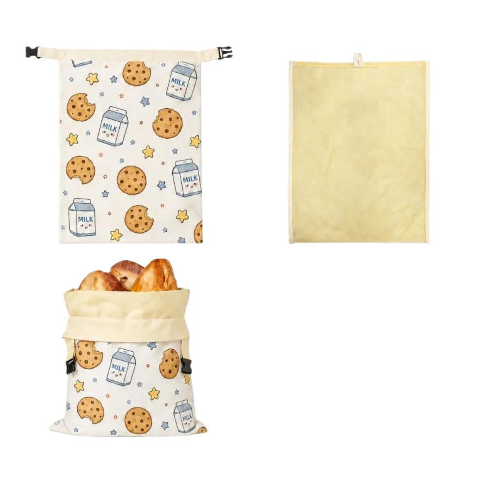 Reusable Beeswax Bread Bags Beeswax Coated Large Capacity Sourdough Bread Bags Freshness Preservation Lock Closure