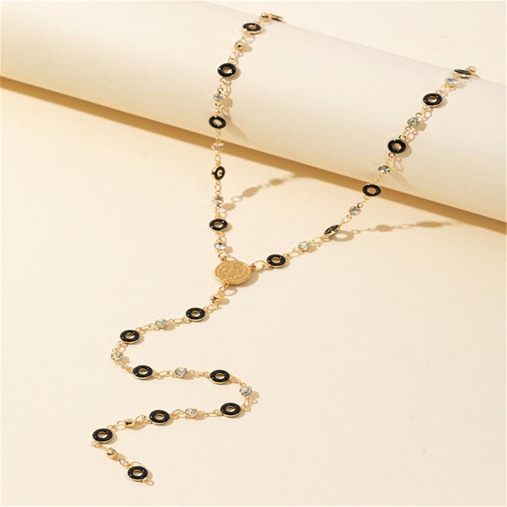 Elegant Long Necklace Featuring Black Glass Beads and Vibranting Color for Fashionable Women in Various Styles