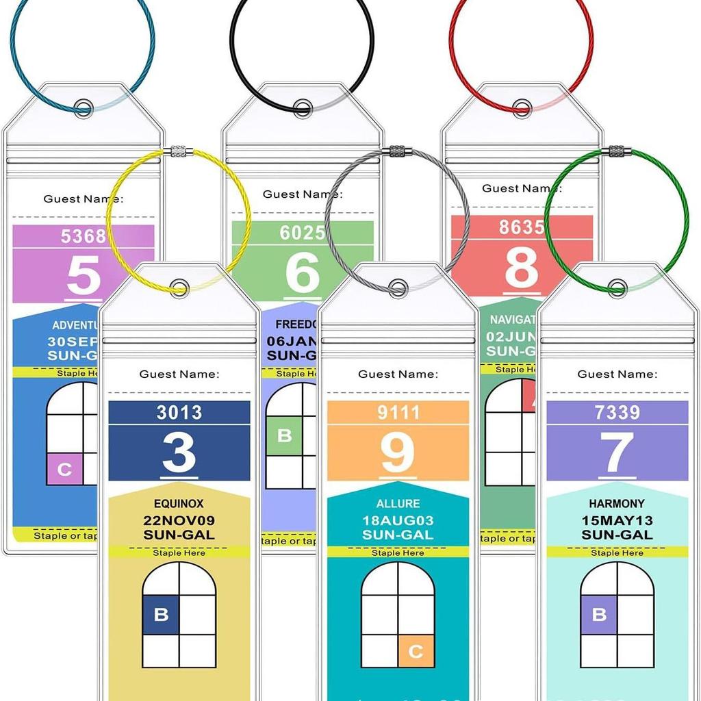 Vodotěsná PVC jmenovka na zavazadlo (19x6.4cm) se zipovým uzávěrem a ocelovým drátěným očkem