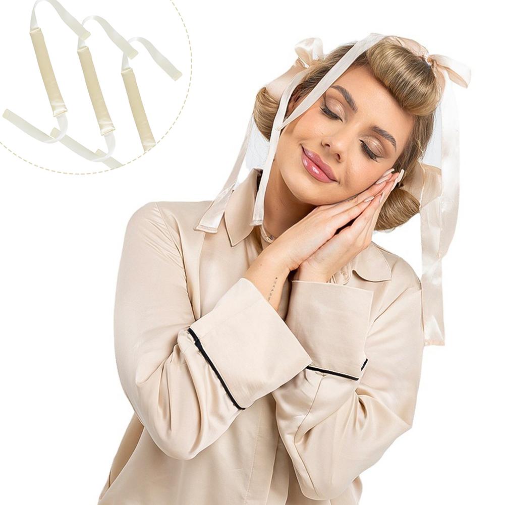 3pcs/set No Heat Curling Iron Ribbon Curling Tool Big Wave Sleeping Curling Tool Lazy Curling Iron Rod