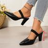Women's Slippers Autumn New Pointed Toe Shallow Mouth Slip-on Non-Slip Wear-Resistant High Heels