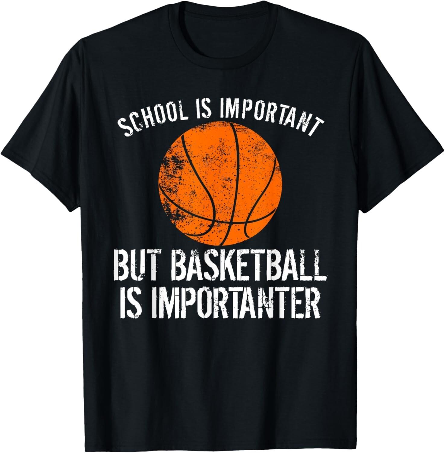 School Is Important But Basketball Is Importanter Unisex T-Shirt S разноцветный