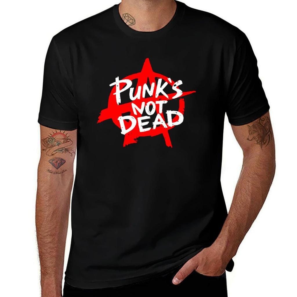 Punks Not Dead Tshirt Relaxed Casual Short Sleeve Tee